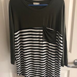 Green and striped tunic